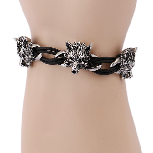 Bracelet avec Loup (Acier)